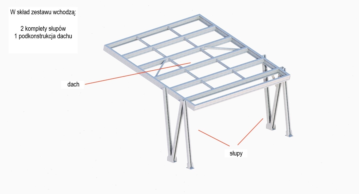 Capannone fotovoltaico posto auto coperto con 42 stand Alumero