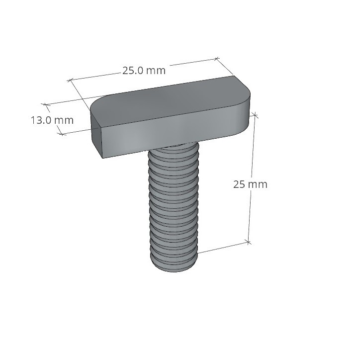 Bullone a T M8x25 mm