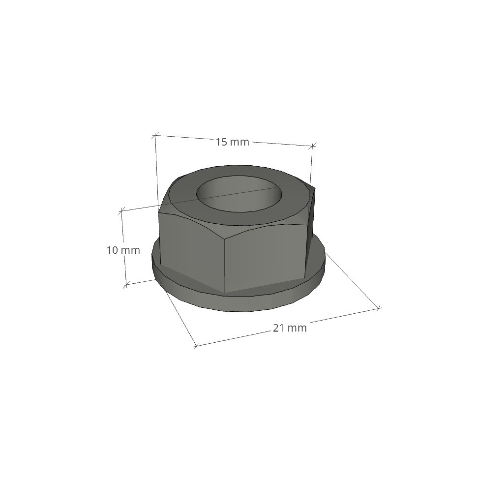 Dado flangiato seghettato inossidabile M10