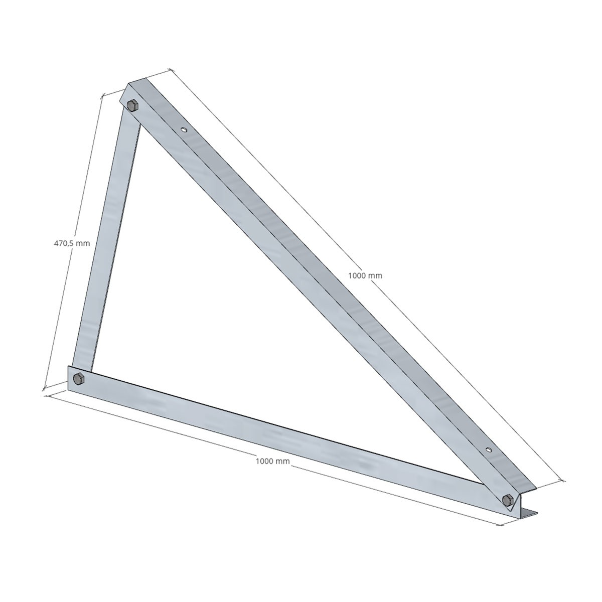 Ekierka 25° montaż POZIOMY Aluminium