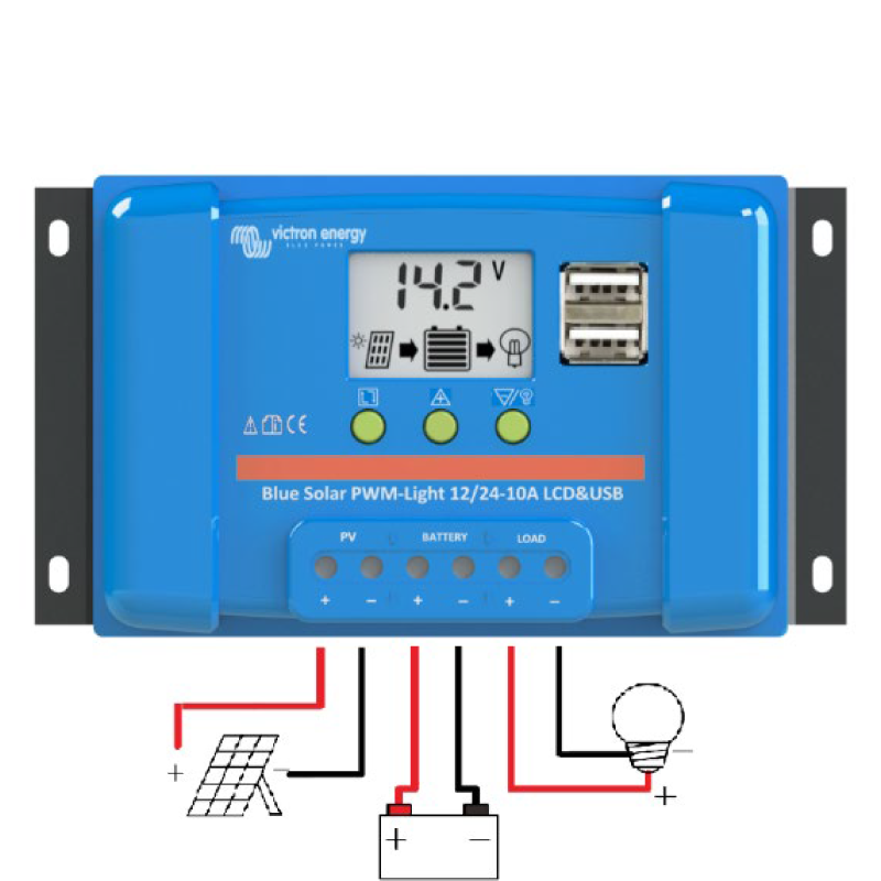 Regulator ładowania BlueSolar PWM 12/24 V - 10 A Victron Energy