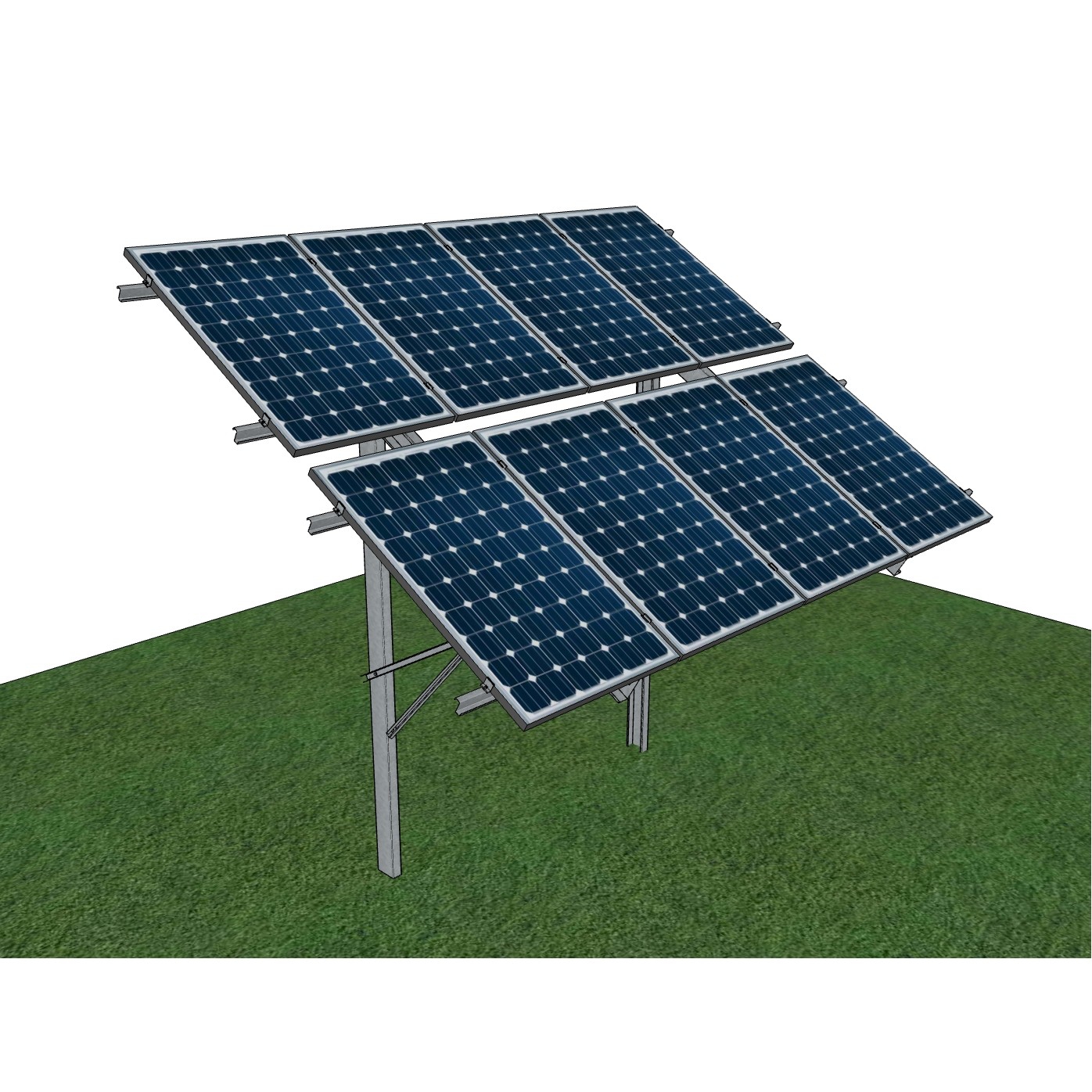 4 rows Single-supported vertical soil structure