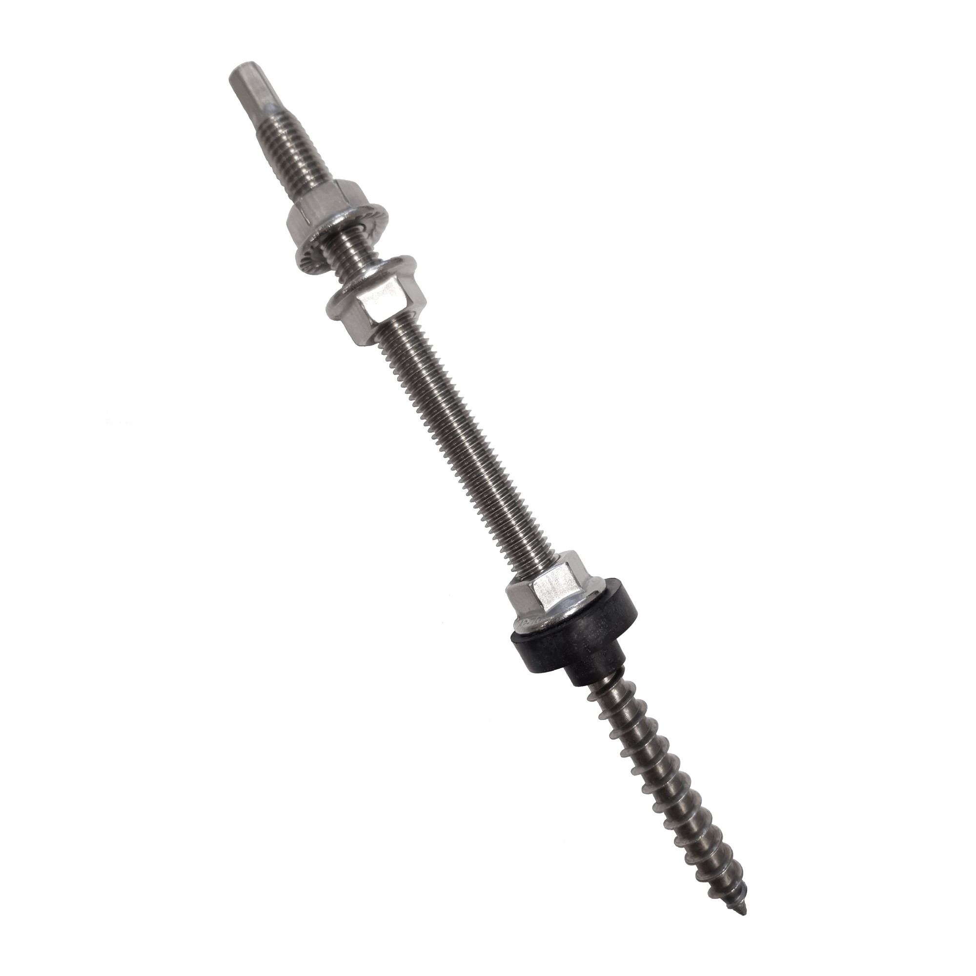 Double thread screw without adapter m10 x 250 mm