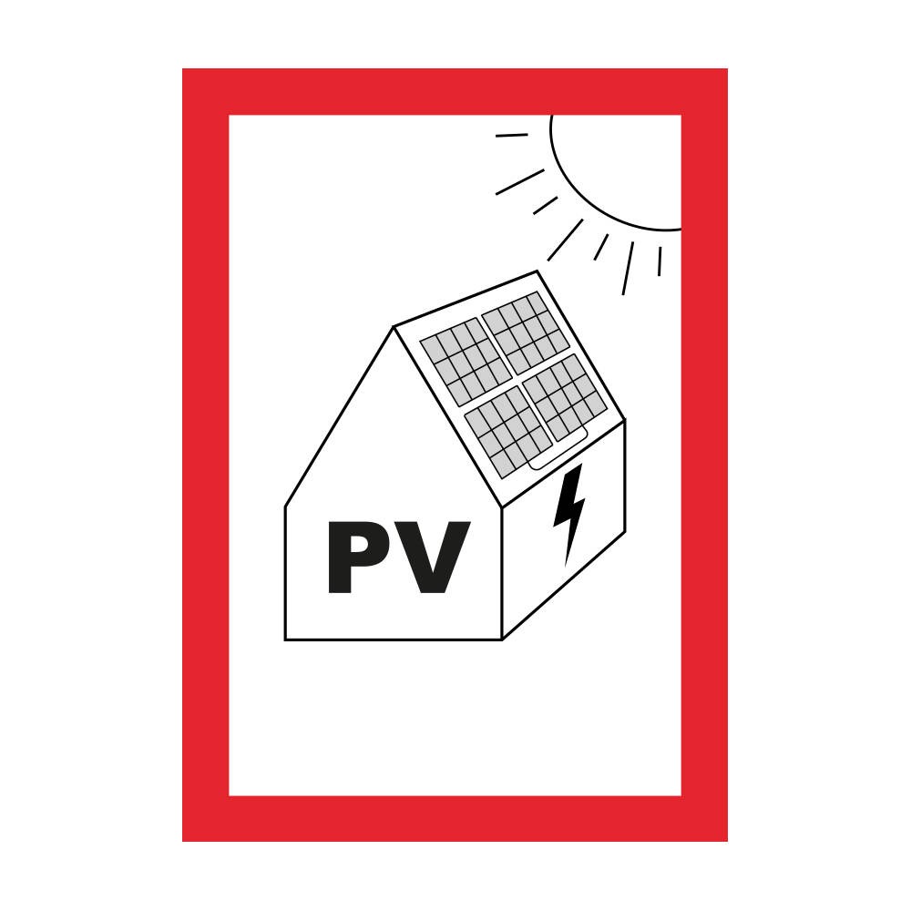 Naklejka informacyjna - Instalacja PV - 148 x 210 mm norma PN