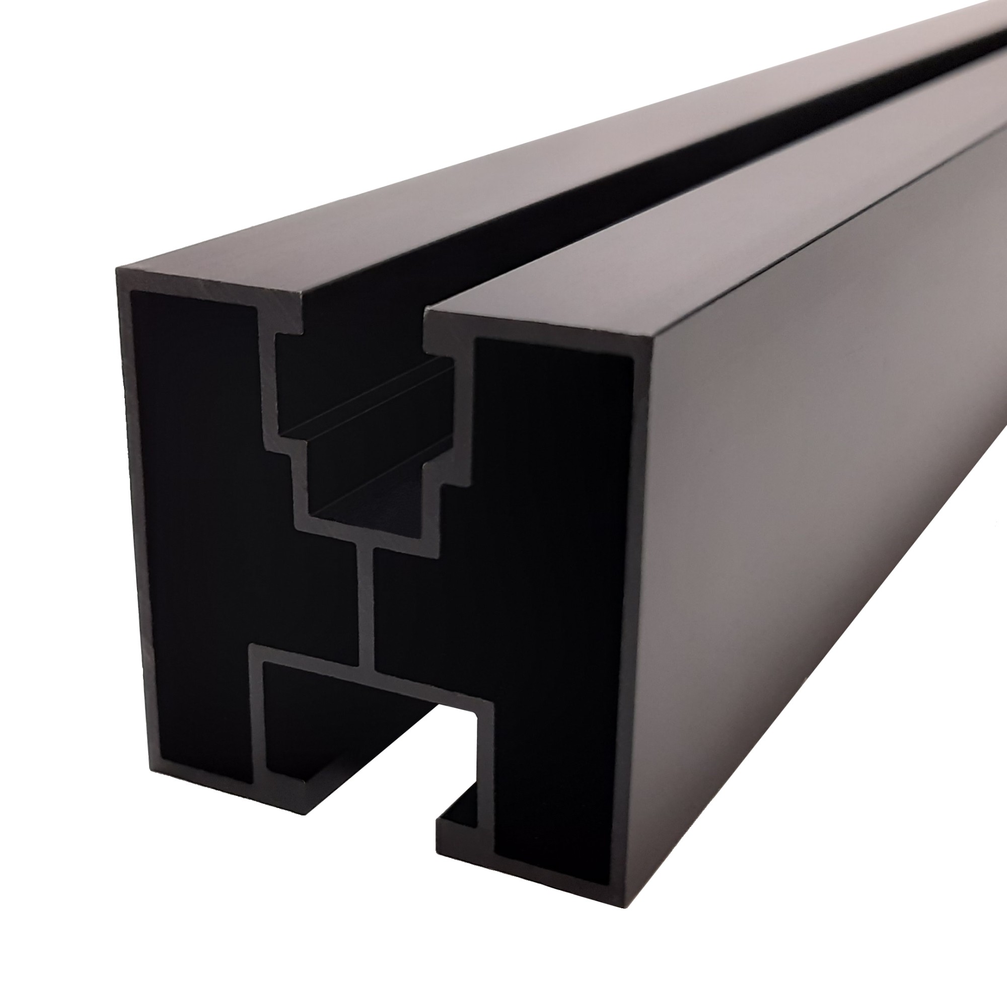 Black mounting rail 40 x 40 x 4400 mm